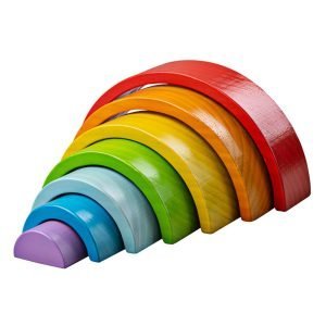 BIGJIGS WOODEN STACKING RAINBOW SMALL