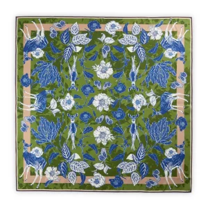Codello Premium silk scarf in traditional pattern mix in green