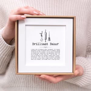 Brilliant Baker Framed Baking Quotes Print In Gift Box