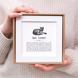 Cat Lover Framed Quotes Print In Gift Box