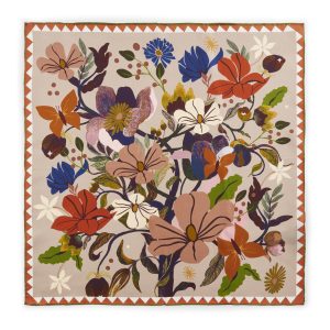 Codello Premium scarf made of pure silk with floral print pattern