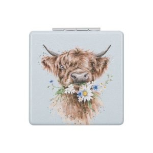 Wrendale - 'Daisy Coo' Highland Cow Compact Mirror