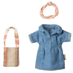 Maileg - Denim dress and bag - Mum mouse