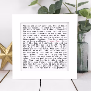 Love Quotes Framed Print in a Gift Box