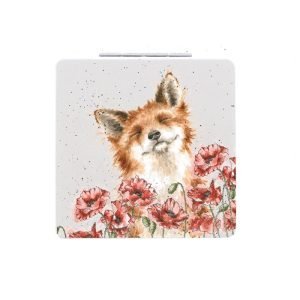 Wrendale - 'Poppy Fields' Fox Compact Mirror