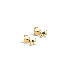 Enamel - Studs, Baby Bow Green