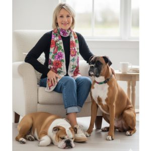 Belinda Northcote Red Flowers Silk Scarf