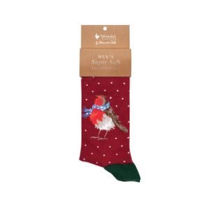 Wrendale - 'Season's Tweetings' Robin Men's Socks