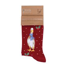 Wrendale - 'Christmas Scarves' duck socks