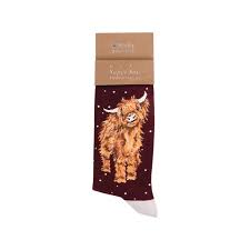 Wrendale - 'A Highland Christmas' Highland Cow Men's Christmas Socks