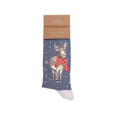 Wrendale - 'All Wrapped Up' Donkey Men's Christmas Socks