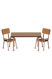 Maileg - Table and chair set, Mouse - Dark powder