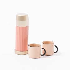 Maileg - Thermos and cups, Mouse - Soft coral