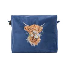 Wrendale Designs - 'Daisy Coo' Highland Cow Embroidered Make Up Bag