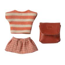 Maileg - Clothes and bag, Big sister mouse - Coral