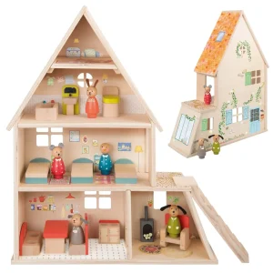 Moulin Roty Doll House With Furniture  La Grande Famille