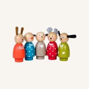 Moulin Roty Set of 5 wooden figures The big family
