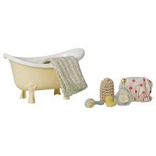 Maileg - Bathtub set Mouse - Yellow