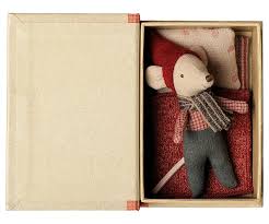 Maileg - Christmas Baby Mouse in Book, Baby