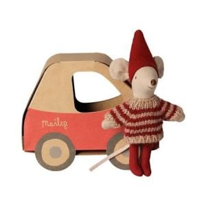 Maileg - Christmas mouse, Little sister in car box