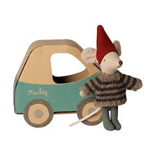 Maileg - Christmas mouse, Little brother in car box